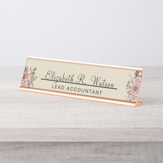 Schreibtischname Plakat Personalisierte neue Stell Schreibtischnamensplakette (Vorderseite )