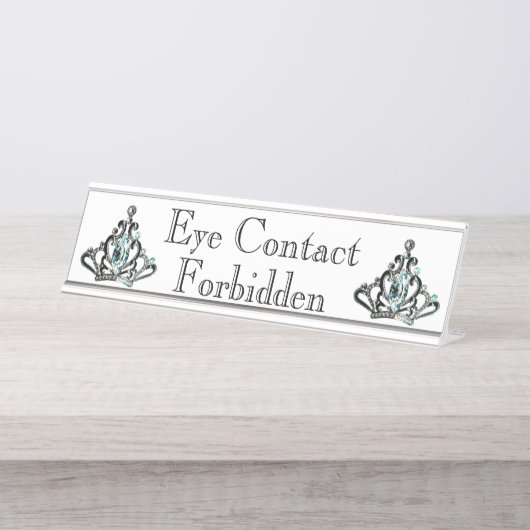 Schreibtischname Plakette "Augenkontakt verboten" Schreibtischnamensplakette (Vorderseite )
