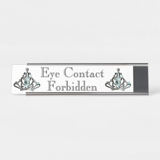 Schreibtischname Plakette "Augenkontakt verboten" Schreibtischnamensplakette (Vorderseite )