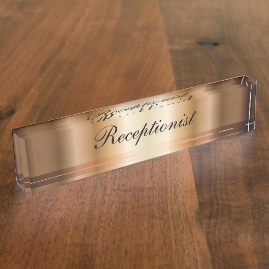 Schreibtischname Plate für elegante Rezeptionisten Namensplakette (Seite)