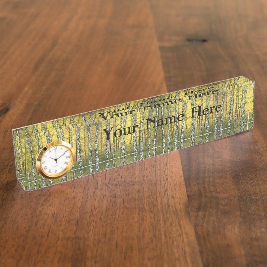 Schreibtischnamensplatte mit Uhrenoption - Akadisc Namensplakette (Seite)