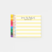 Schreibtischträger mit farbigen Bleistiften Post-it Klebezettel (Vorderseite)