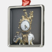 Schreibtischuhr Silbernes Ornament (Links)