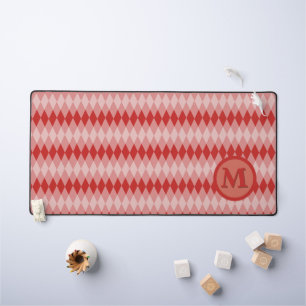 Schreibtischunterlage - Argyle-Muster in Rot mit M
