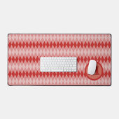 Schreibtischunterlage - Argyle-Muster in Rot mit M (Tastatur & Maus)