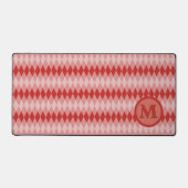 Schreibtischunterlage - Argyle-Muster in Rot mit M (Vorderseite)