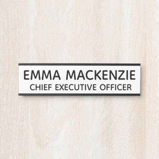 Schreibtür Unterschreiben Weiße Namensplatte Türschild (Vorderseite )