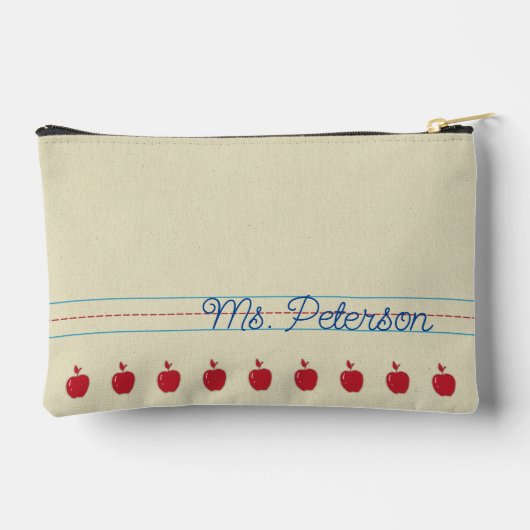 Schreibübungen Notebook Apple Pouch Zubehörtasche (Rückseite)