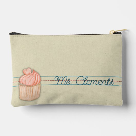 Schreibübungen Notebook Cupcake Pouch Zubehörtasche (Rückseite)