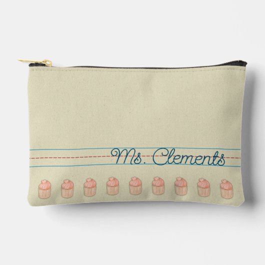 Schreibübungen Notebook Cupcake Pouch Zubehörtasche (Vorderseite)