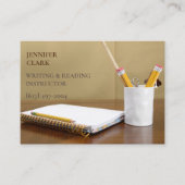 Schreibunterricht & Leseschrift/ Stift & Notebook Visitenkarte (Vorderseite)