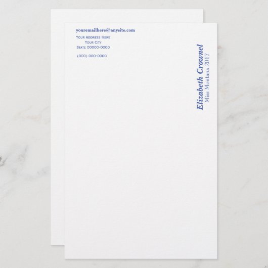 Schreibwaren auf der Seite Briefpapier (Vorne/Hinten)