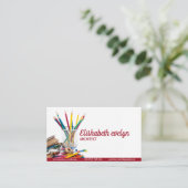 Schreibwaren auf weißem Grund abgeschieden Visitenkarte (Stehend Vorderseite)