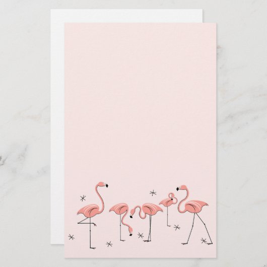 Schreibwaren der Flamingos Pink Group Briefpapier (Vorne/Hinten)