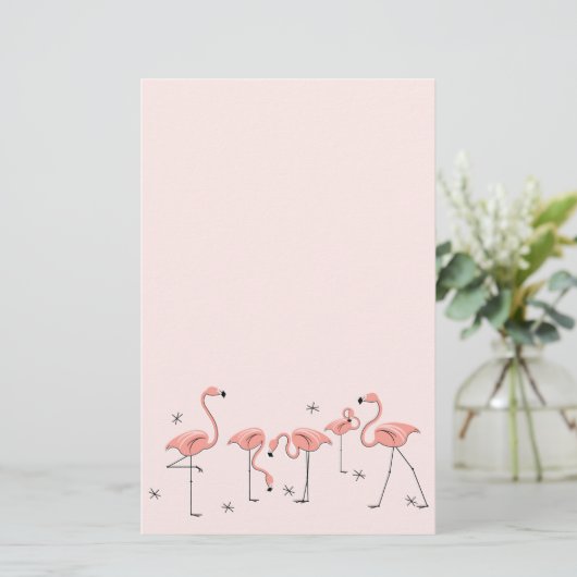 Schreibwaren der Flamingos Pink Group Briefpapier (Stehend Vorderseite)
