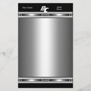 Schreibwaren Elegant Silber Chrom Schwarz Elite Briefpapier