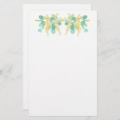 Schreibwaren für goldene Wattblüten Briefpapier (Vorne/Hinten)