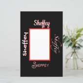 Schreibwaren für Sheffey Schriftartes (Stehend Vorderseite)