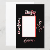Schreibwaren für Sheffey Schriftartes (Vorne/Hinten)