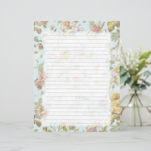 Schreibwaren für Vintage Rose (Stehend Vorderseite)