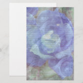 Schreibwaren mit blauer Rose - fakultative Linien Briefpapier (Vorne/Hinten)