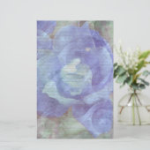 Schreibwaren mit blauer Rose - fakultative Linien Briefpapier (Stehend Vorderseite)