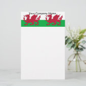Schreibwaren mit Flagge von Wales Briefpapier (Stehend Vorderseite)