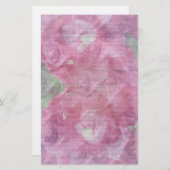 Schreibwaren mit rosa Rosen - fakultative Linien Briefpapier (Vorne/Hinten)