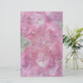 Schreibwaren mit rosa Rosen - fakultative Linien Briefpapier (Stehend Vorderseite)