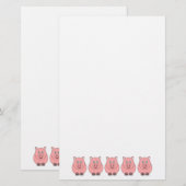Schreibwaren mit Schweinedesign Briefpapier (Vorne/Hinten)