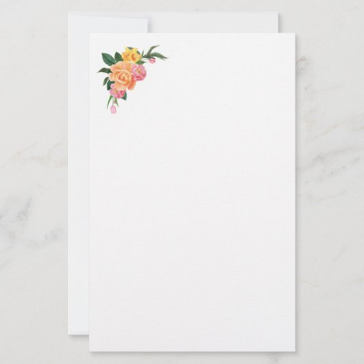 Schreibwaren Papier-Blumen Briefpapier (Vorderseite)