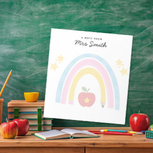 Schreibwaren Regenbogen Lehrer Dankeskarte Notizblock