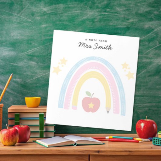 Schreibwaren Regenbogen Lehrer Dankeskarte Notizblock