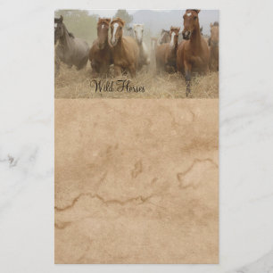 Schreibwaren Schön Wilde Pferde im Galopp Briefpapier