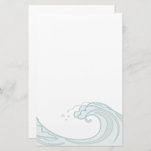 Schreibwaren von Ocean Wave Briefpapier (Vorne/Hinten)