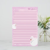 Schreibwarenpapier Schwan zart  Briefpapier (Stehend Vorderseite)