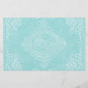 Schreibwarenpapier Vintage-Buchcover Eisig Aqua Bl Briefpapier