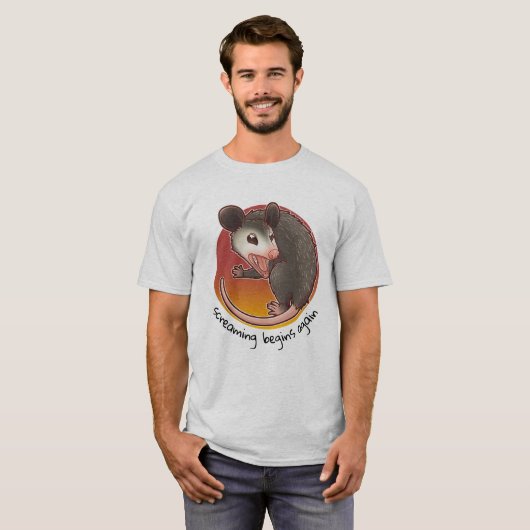 Schreie beginnt wieder mit Opossum-T - Shirt (Vorne ganz)