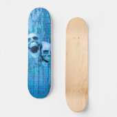 Schreie blaue Skulls Skateboard (Vorderseite)
