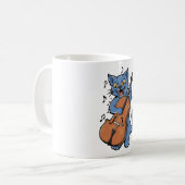 Schreie Cat Musiker spielen Cello Kaffeetasse (Vorderseite Links)