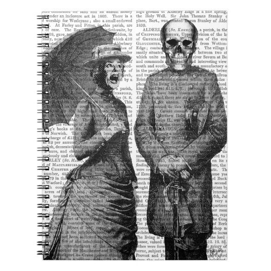 Schreie Frauen und Schädel Notizblock (Vorderseite)