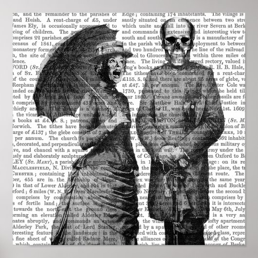 Schreie Frauen und Schädel Poster (Vorne)