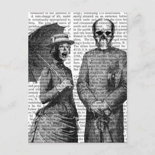 Schreie Frauen und Schädel Postkarte (Vorderseite)