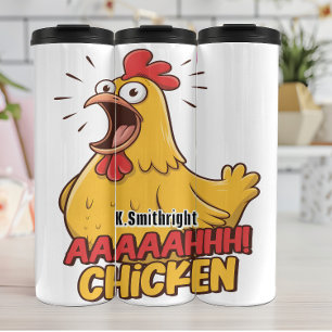 Schreie Hühnchen Funny Graphic Art Thermosbecher