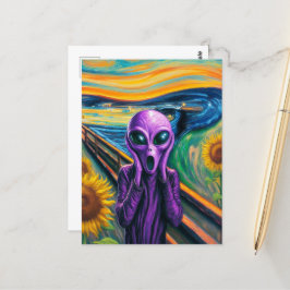 Schreie Lila Alien Fine Art Parody Postkarte