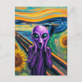 Schreie Lila Alien Fine Art Parody Postkarte (Vorderseite)
