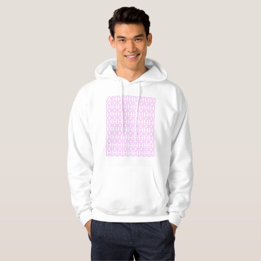 Schreie Pastellfarbe Rosa Männer Hoodie (Vorne ganz)