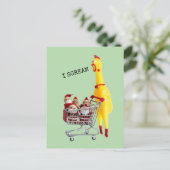 Schreie Rubber Hühnchen Weihnachten Postkarte (Stehend Vorderseite)