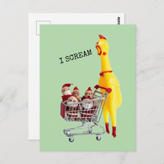 Schreie Rubber Hühnchen Weihnachten Postkarte (Vorne/Hinten)