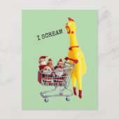 Schreie Rubber Hühnchen Weihnachten Postkarte (Vorderseite)